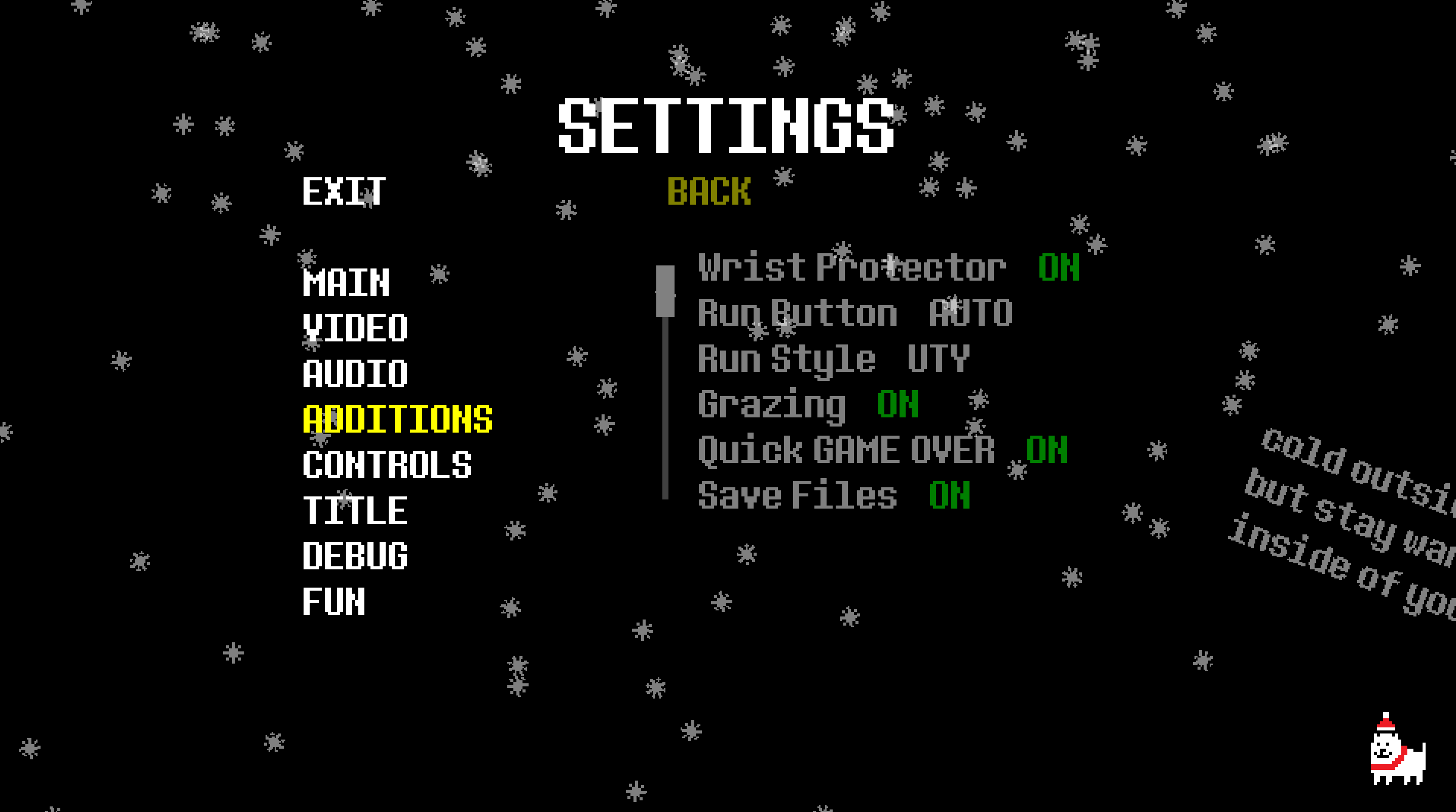 A section of the settings page